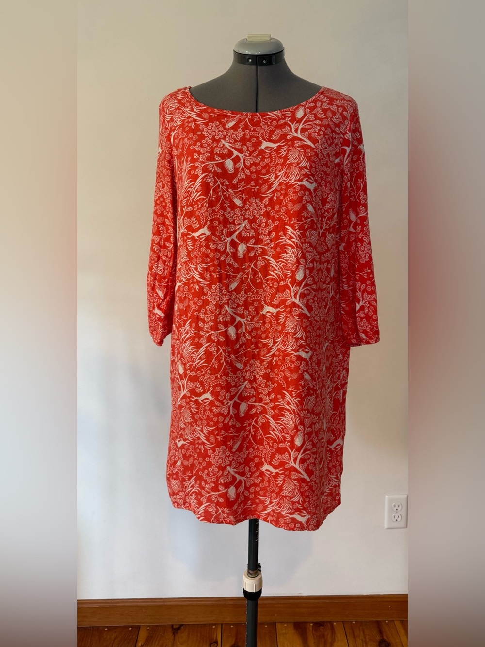 Tunic Dress with White Botanical Print